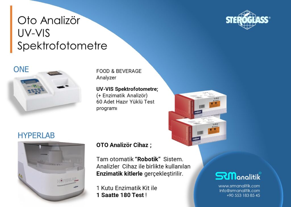 info@srmanalitik.com laboratuvar laboratory byonoy elisa steroglass waterlab titrator dcs tempermetre tempermeter aw rh2 schaller Eurofins Gold Standard diagnostic kit ibeda o2 co2 ambalaj gaz kjeldahl azot protein rotary evaporator